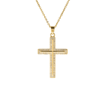 Colar Pingente Crucifixo Cravejado Banhado a Ouro 24k