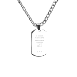 Colar Dog Tag Corrente Elos Personalizado Prata