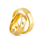 Par de Alianças Banhada Ouro 24k Beloved 6mm com Zircônia