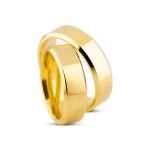 Par de Alianças Banhada Ouro 24k Chanfrada 6mm