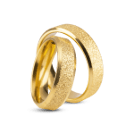 Par de Alianças Banhada Ouro 24k Chanfrada Diamantada 6mm