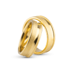 Par de Alianças Banhada Ouro 24k Ferrara 6mm