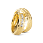 Par de Alianças Banhada Ouro 24k Firenze 6mm com Zircônia