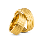 Par de Alianças Banhada Ouro 24k Florença 8mm