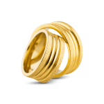 Par de Alianças Banhada Ouro 24k Latina 8mm