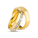 Par de Alianças Banhada Ouro 24k Nápoles 6mm com Zircônia