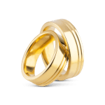 Par de Alianças Banhada Ouro 24k Novara 6mm