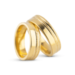 Par de Alianças Banhada Ouro 24k Roma 6mm