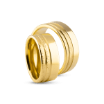 Par de Alianças Banhada Ouro 24k Roma 8mm