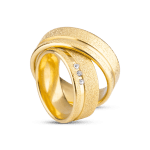 Par de Alianças Banhada Ouro 24k Treviso 8mm com Zircônia