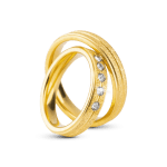 Par de Alianças Banhada Ouro 24k Verona 4mm com Zircônia