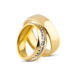 Par de Alianças Banhada Ouro 24k Vicenza 6mm