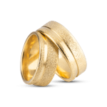 Par de Alianças Banhada Ouro 24k Vittoria 8mm